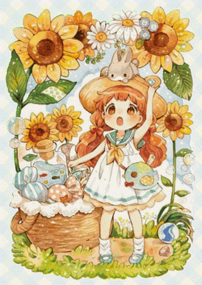 Cô bé và hoa hướng dương - предпросмотр