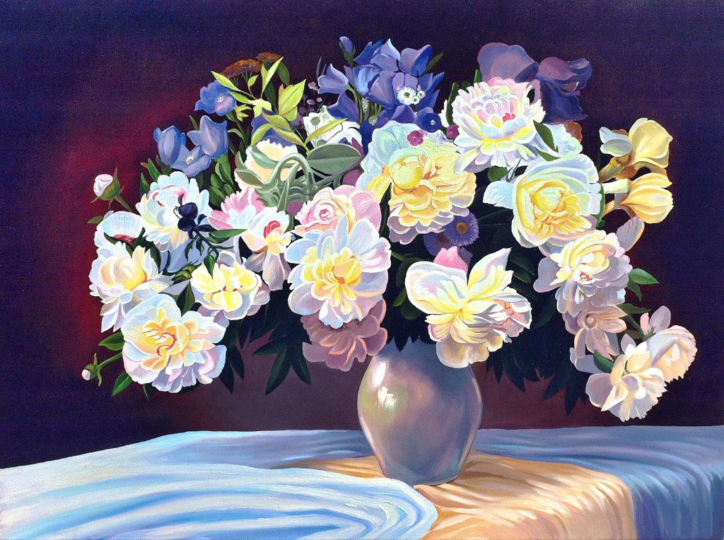 Худ. Деревенчук Вл. Пионы - цветы, букет, пионы - оригинал