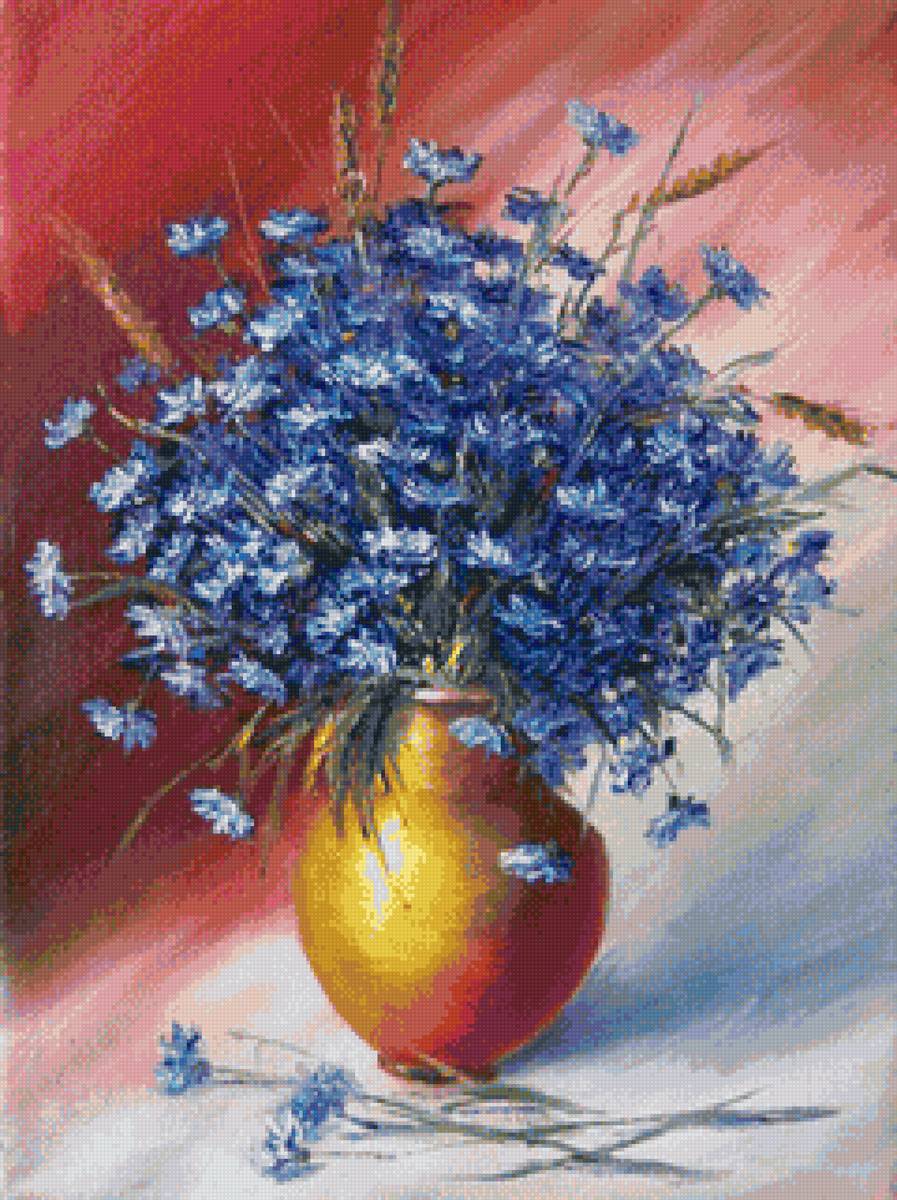 Худ. Кравченя. Васильки - васильки, букет, цветы - предпросмотр