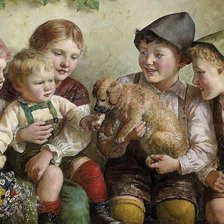 дети со щенком