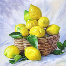 Оригинал схемы вышивки «Корзина с лимонами» (№1785329)