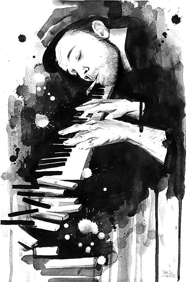 Пианист. - живопись. - оригинал