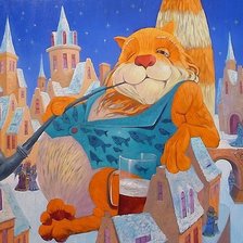 Схема вышивки «кот»