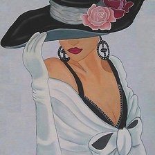 Схема вышивки «Дама»