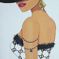 Схема вышивки «Дама»