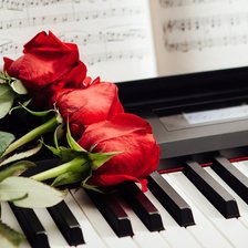 фортепиано с розой
