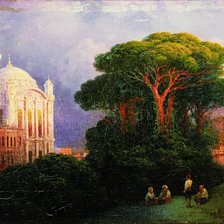 Оригинал схемы вышивки «"Вид Константинополя 1851"И.К.Айвазовский» (№1788104)