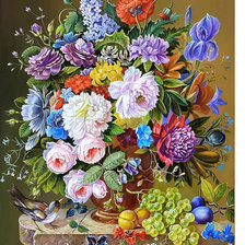 Схема вышивки «Букет в вазе»
