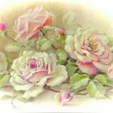 Оригинал схемы вышивки «Розы акварельные» (№1789121)