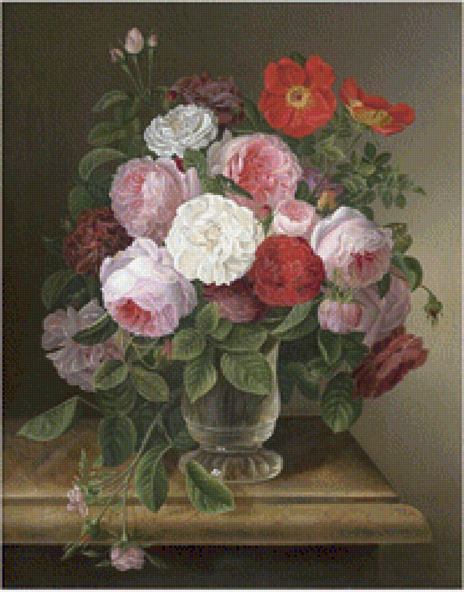 Букет роз - цветы в вазе - предпросмотр