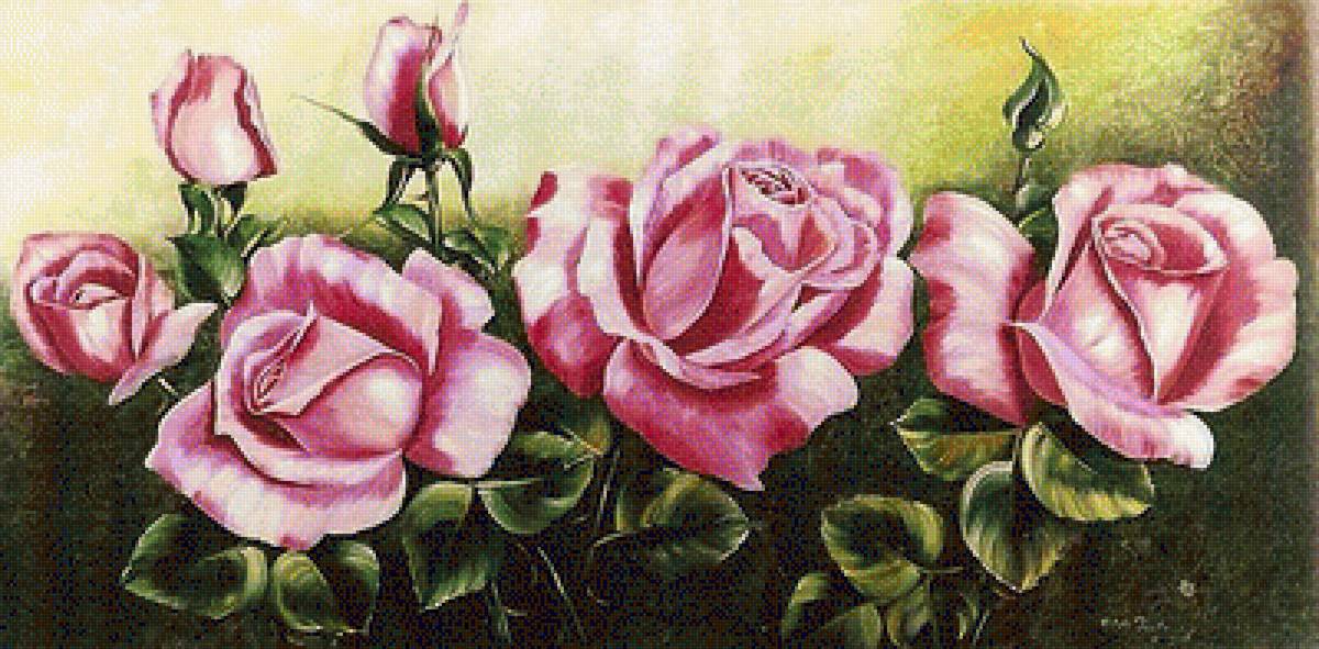 Розы. - цветы, живопись., натюрморт - предпросмотр