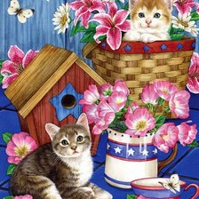 Схема вышивки «котята»