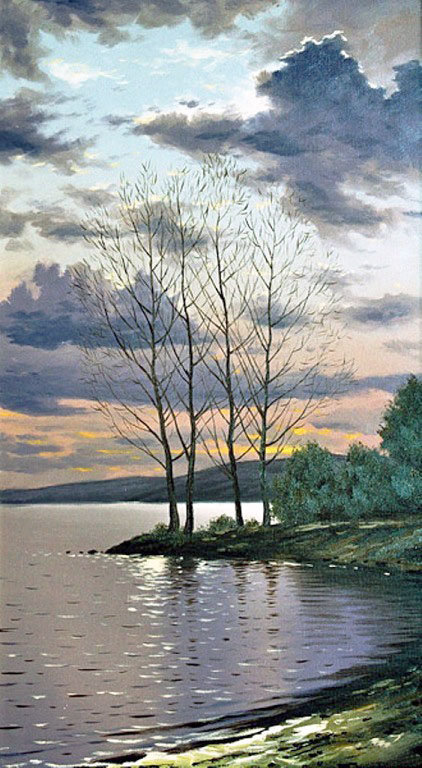 Худ. Адамов Алексей - весна, природа, березы - оригинал