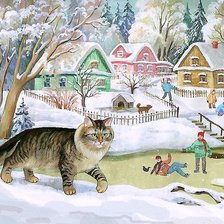 Схема вышивки «кот»