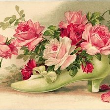 Схема вышивки «Туфелька роз»