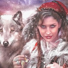 Схема вышивки «Девушка»