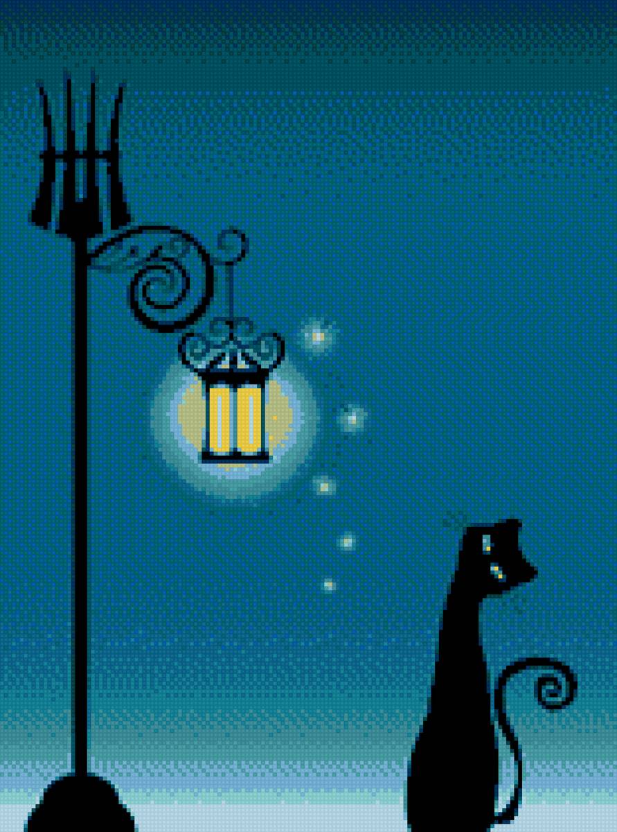 Кот с фонарем