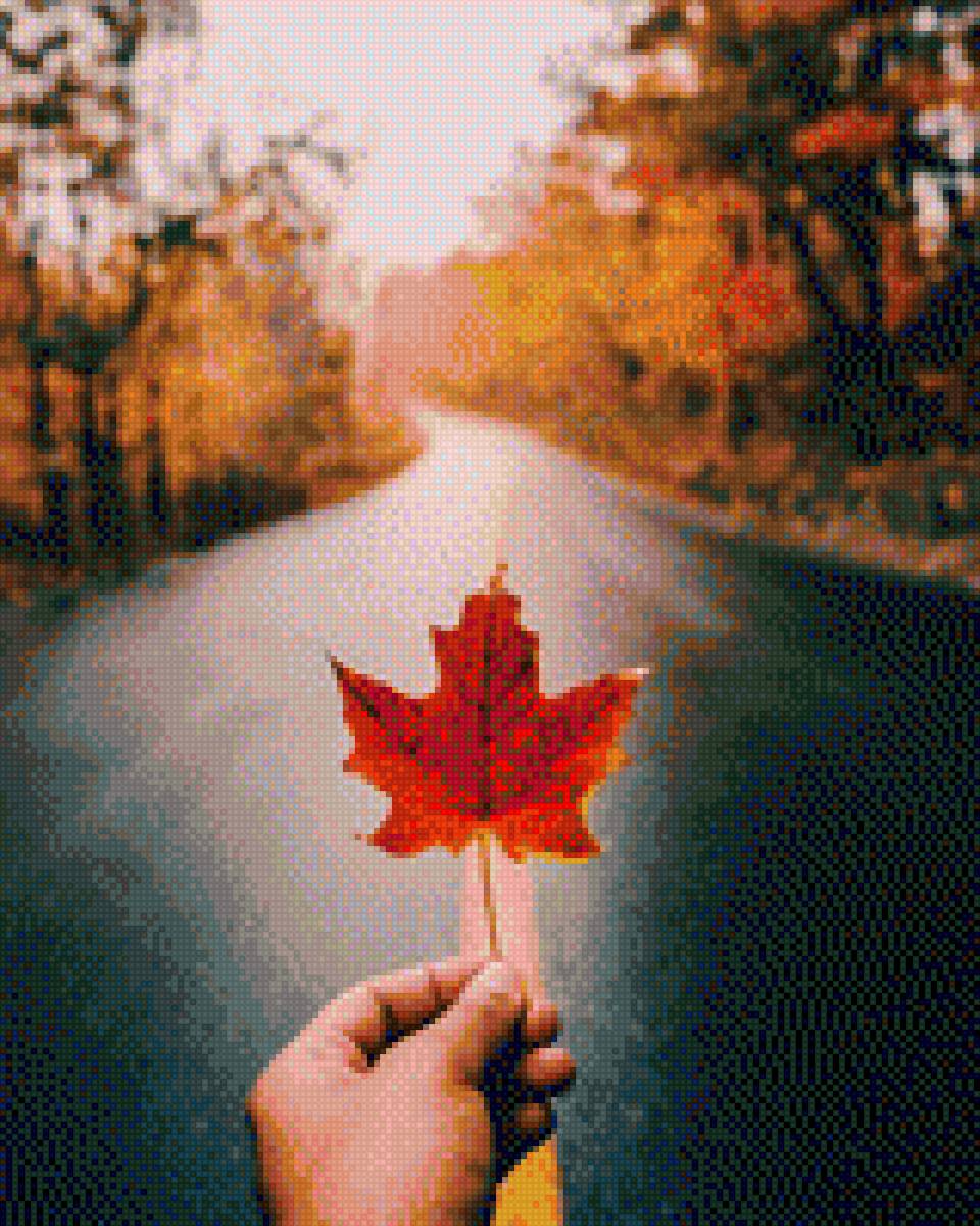 осень - лист, осень, дорога - предпросмотр