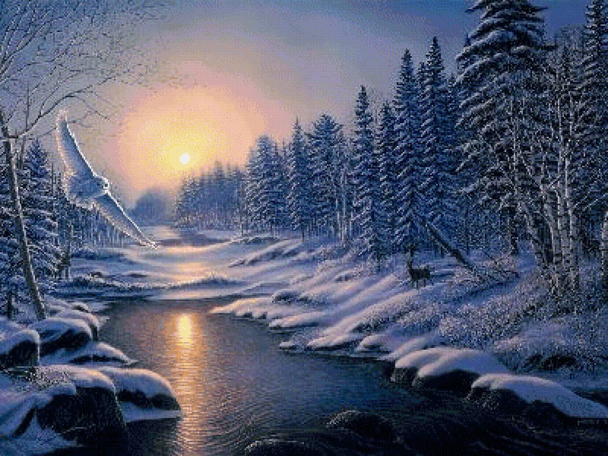 Река зимой - река, зима - предпросмотр