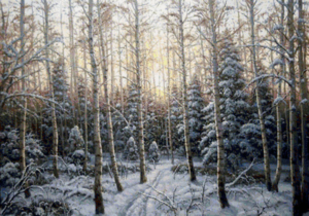 Зимний лес - снег, лес, пейзаж зима - предпросмотр
