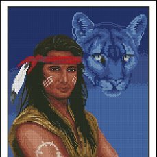 Дух пумы - хищник, человек, кошка, индеец, мужчина, пума - оригинал