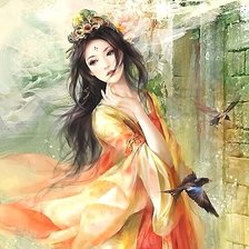 Оригинал схемы вышивки «Девушка» (№1797478)