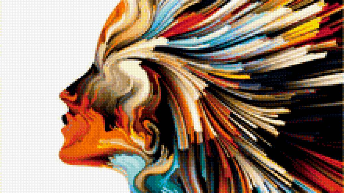 Абстракция - девушка, абстракция, портрет, профиль - предпросмотр