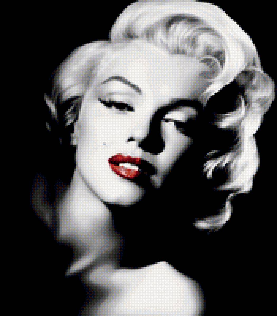 Мэрилин Монро - портрет, мэрилин монро, чб - предпросмотр