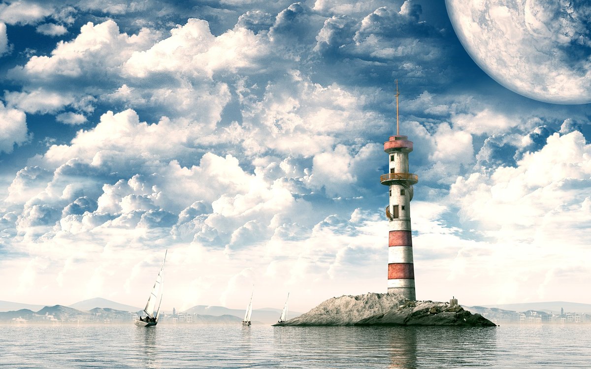 маяк - маяк, море - оригинал