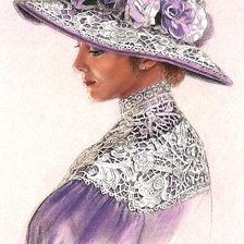 Схема вышивки «викторианская леди»