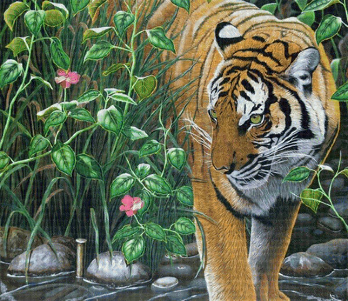 Алмазная мозаика тигр схема