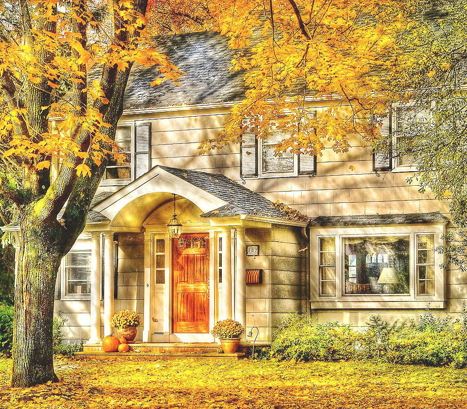 Серия "Волшебные домики" - пейзаж, дома, природа - оригинал