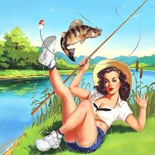 на рыбалке