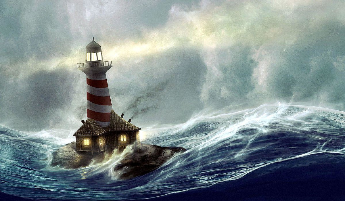 маяк - шторм, маяк, море - оригинал