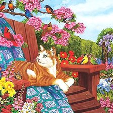 Схема вышивки «кот»