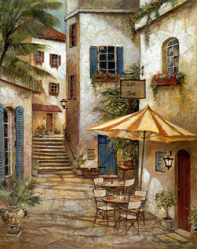 Уютная улочка - дома, город, улица - оригинал