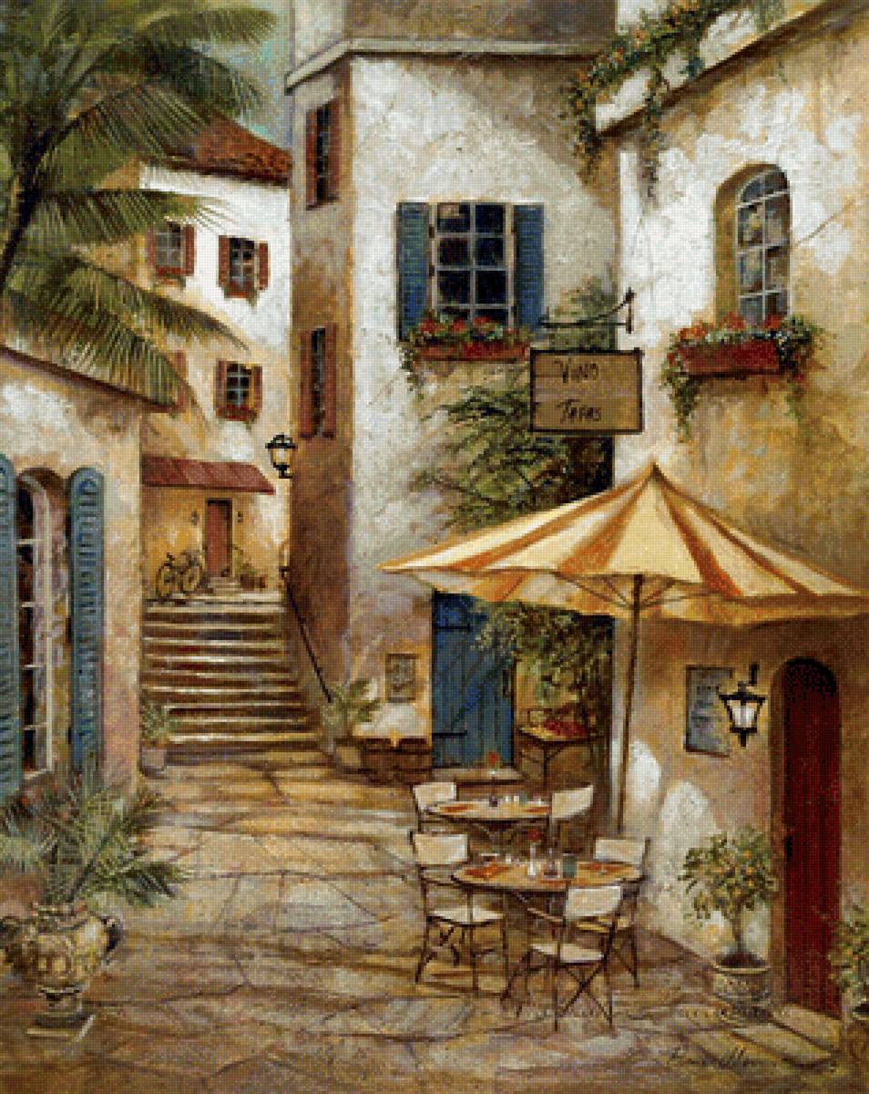 Уютная улочка - город, дома, улица - предпросмотр