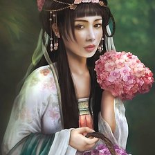 Схема вышивки «Девушка»