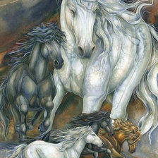 Схема вышивки «Кони»