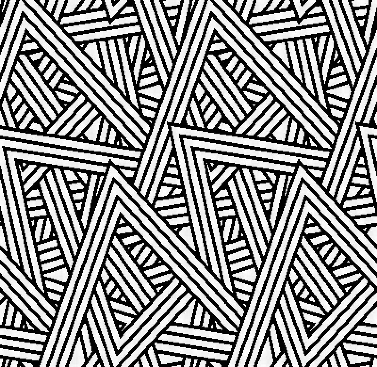 Геометрический узор - треугольники, черно-белый, линии - предпросмотр