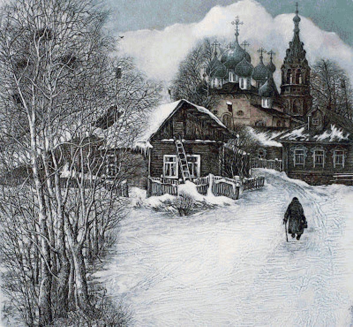 зима в деревне - предпросмотр