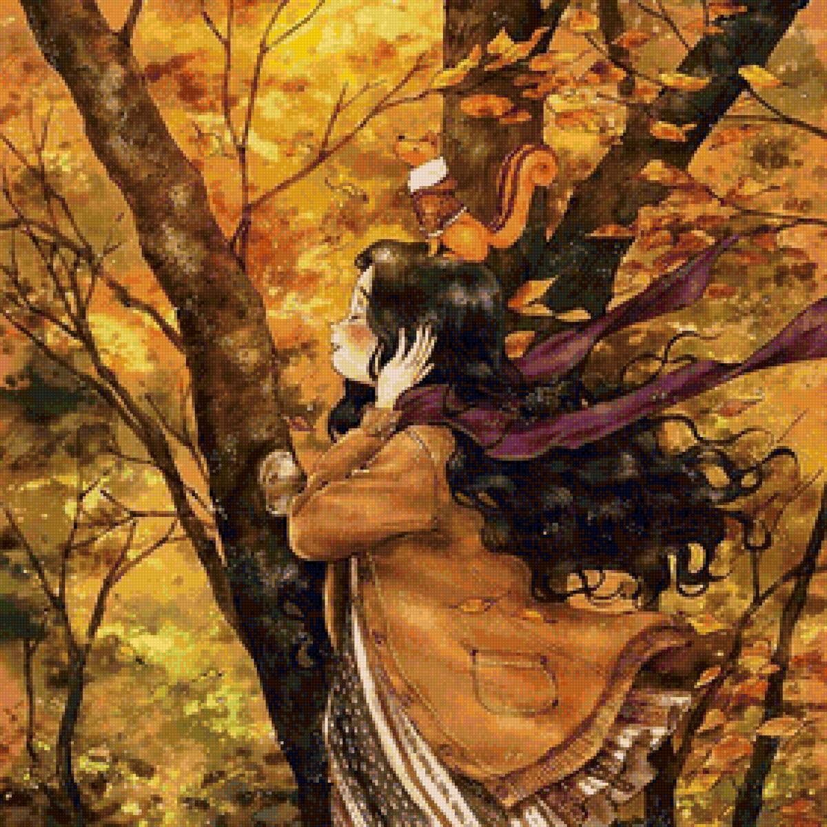 Осенняя прогулка - девочка, осень - предпросмотр