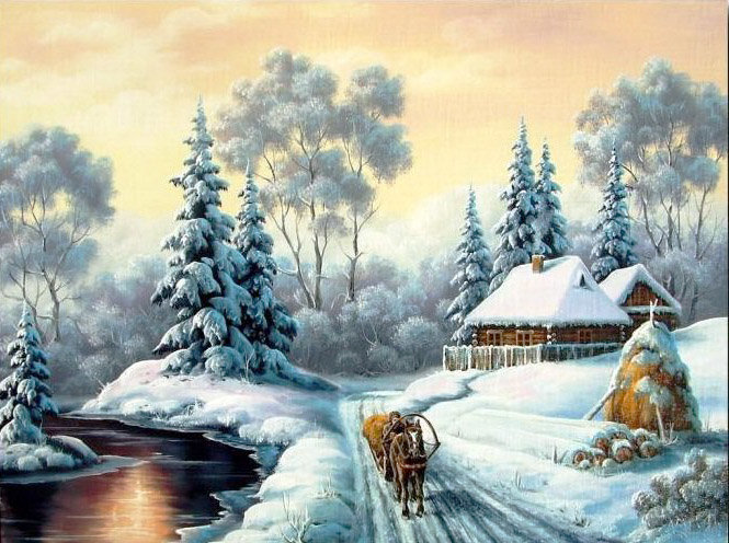 №1801664 - снег, природа, пейзаж зима, вода - оригинал