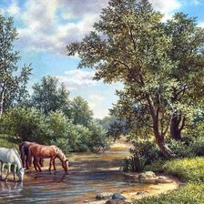 Схема вышивки «Водопой»