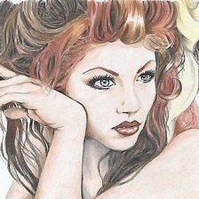 Схема вышивки «Девушка»