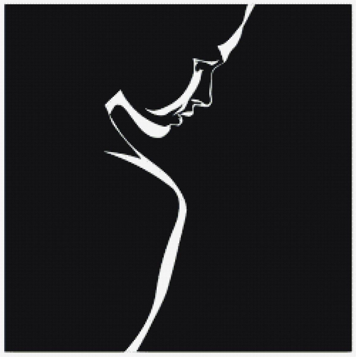 профиль девушки - девушка, черно-белая, профиль - предпросмотр