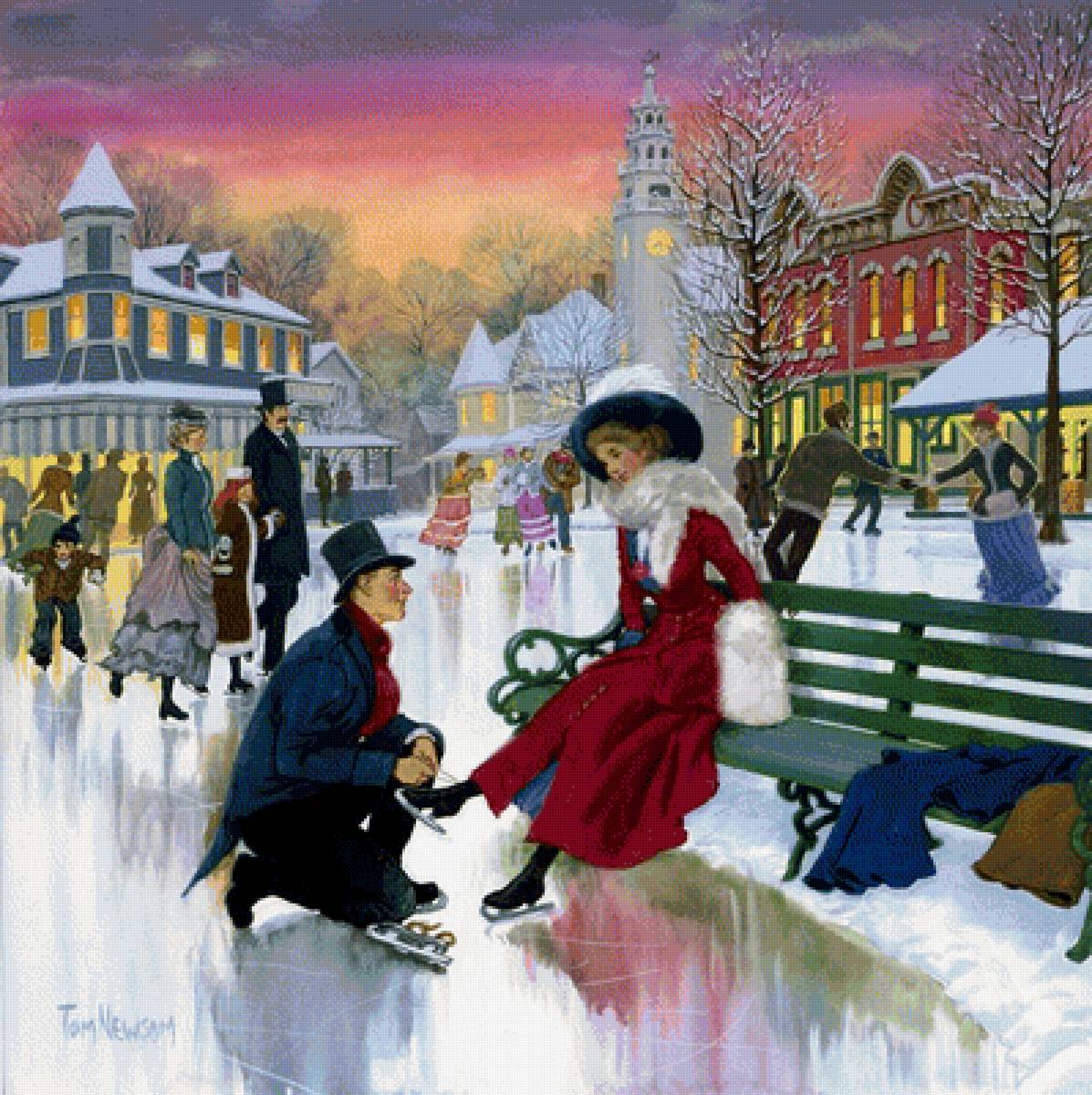 на катке - зима, люди, природа - предпросмотр