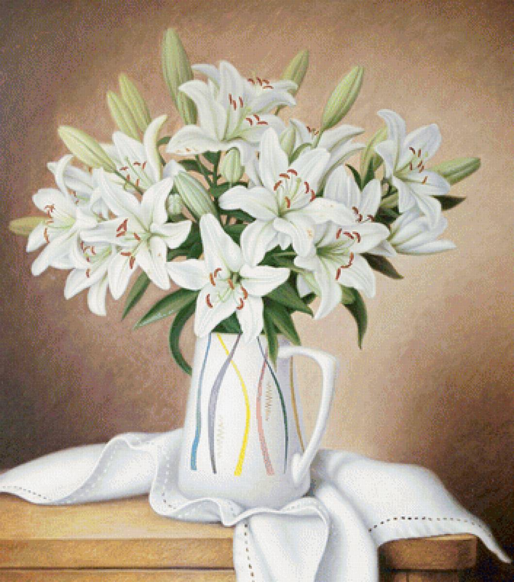 Лилии - белые цветы, цветы, белые лилии - предпросмотр