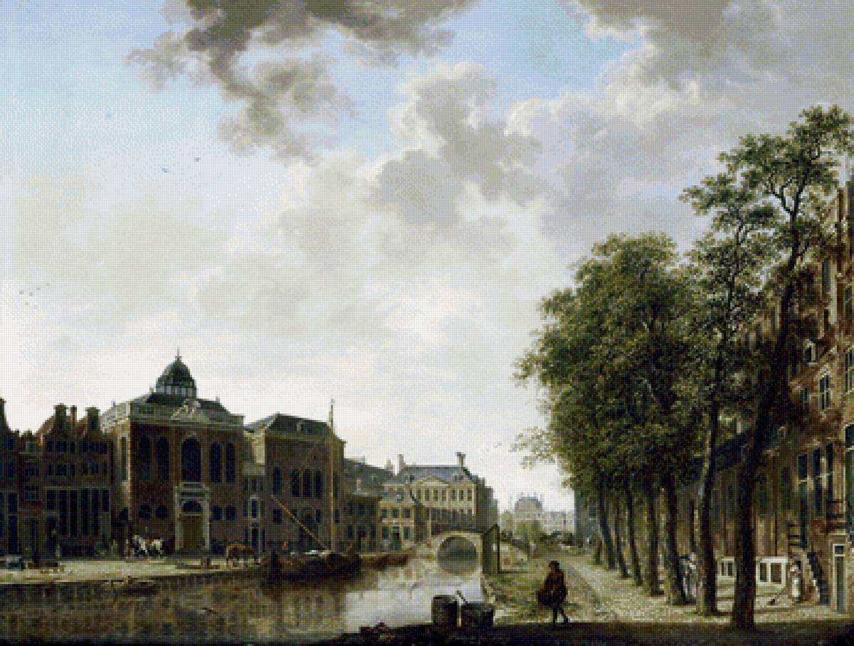 Городской пейзаж 7 - старинные здания, живопись, городской пейзаж - предпросмотр