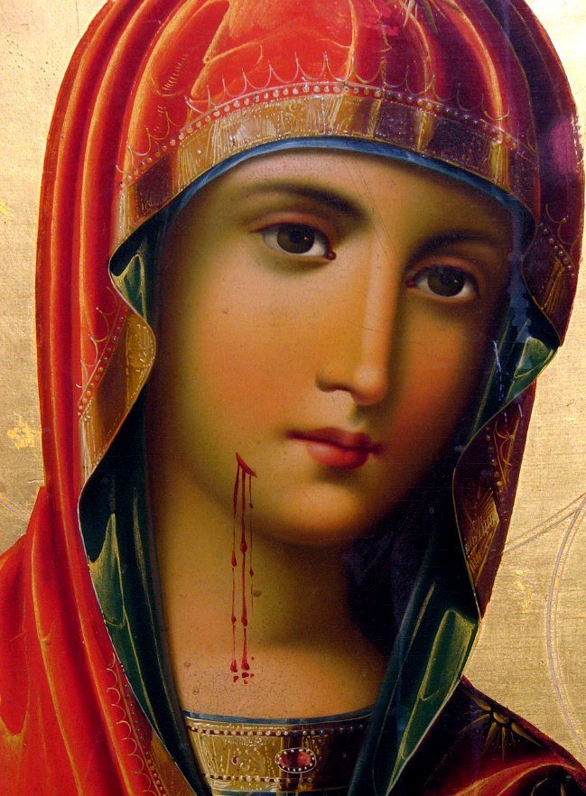 Иверская Богородица(фрагмент) - богородица, иверская, икона - оригинал